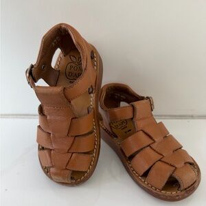 Pom D'Api Kids Tan Leather Fisherman-Style Sandals